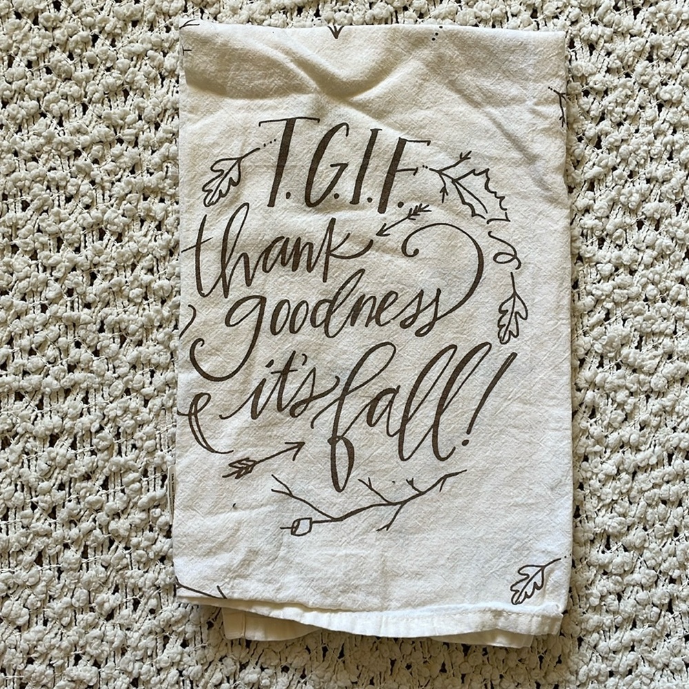 🍂 Primitives by Kathy “TGIF” Dish Towel 🍂